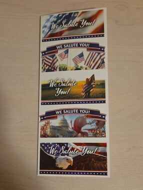 Patriotic 'We Salute You!' Sticker Sheet - Red, White & Blue